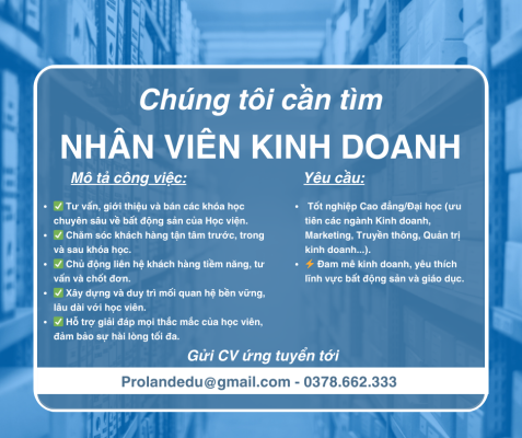 Tuyển dụng nhân viên kinh doanh tại Tam Dương - Vĩnh Phúc