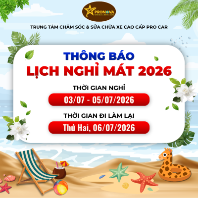 Thông báo lịch nghỉ mát PRONOVA GROUP năm 2026 | Nghỉ từ 03/07 đến 05/07/2026